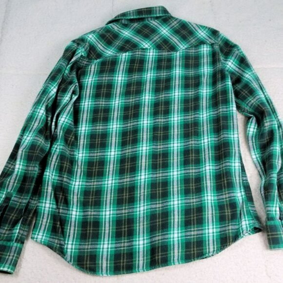 Western Levis Pearl Snap Green/Black Medium - Picture 2 of 5